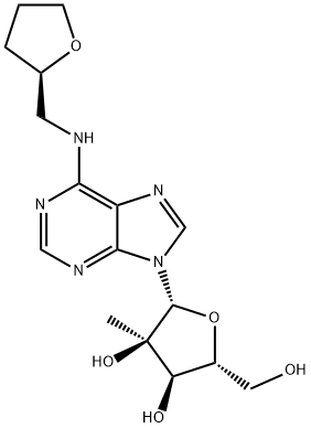Adenosine, 2'-C-methyl-N-[[(2R)-tetrahydro-2-furanyl]methyl]- (9CI) Structural