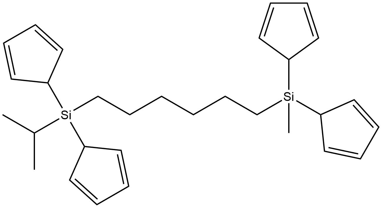 Silane, di-2,4-cyclopentadien-1-yl[6-[di-2,4-cyclopentadien-1-yl(1-methylethyl)silyl]hexyl]methyl- (9CI) Structural