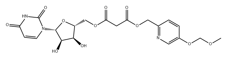 Uridine, 5'-[[5-(methoxymethoxy)-2-pyridinyl]methyl propanedioate] (9CI) Structural