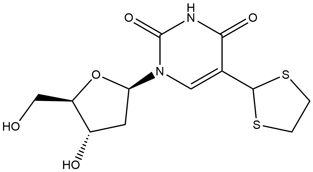 Uridine, 2'-deoxy-5-(1,3-dithiolan-2-yl)- Structural