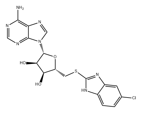 Adenosine, 5'-S-(5-chloro-1H-benzimidazol-2-yl)-5'-thio- (9CI) Structural