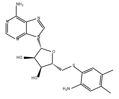 Adenosine, 5'-S-(2-amino-4,5-dimethylphenyl)-5'-thio- (9CI) Structural
