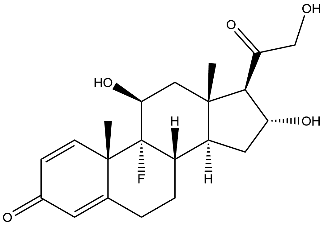 Pregna-1,4-diene-3,20-dione, 9-fluoro-11,16,21-trihydroxy-, (11β,16α)- (9CI) Structural