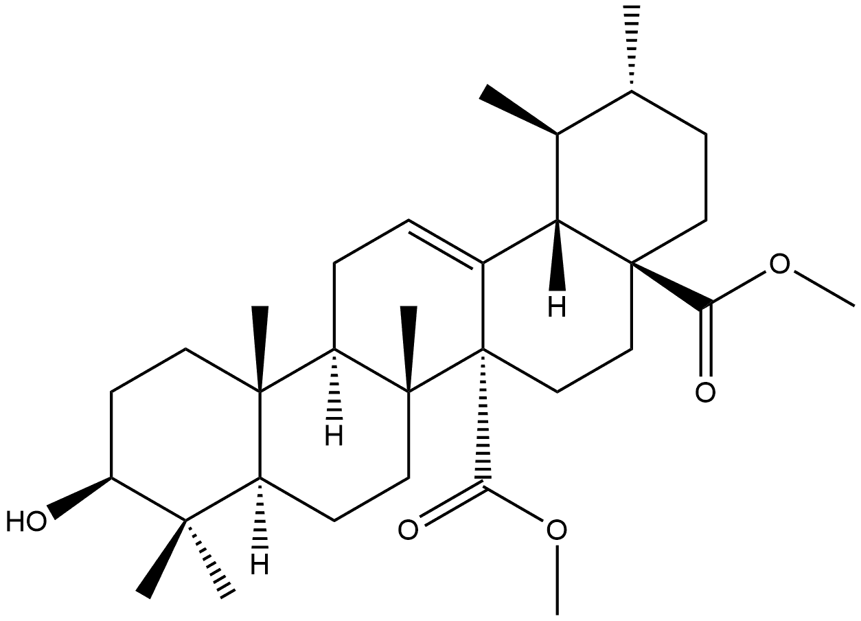 Urs-12-ene-27,28-dioic acid, 3-hydroxy-, 27,28-dimethyl ester, (3β)- Structural