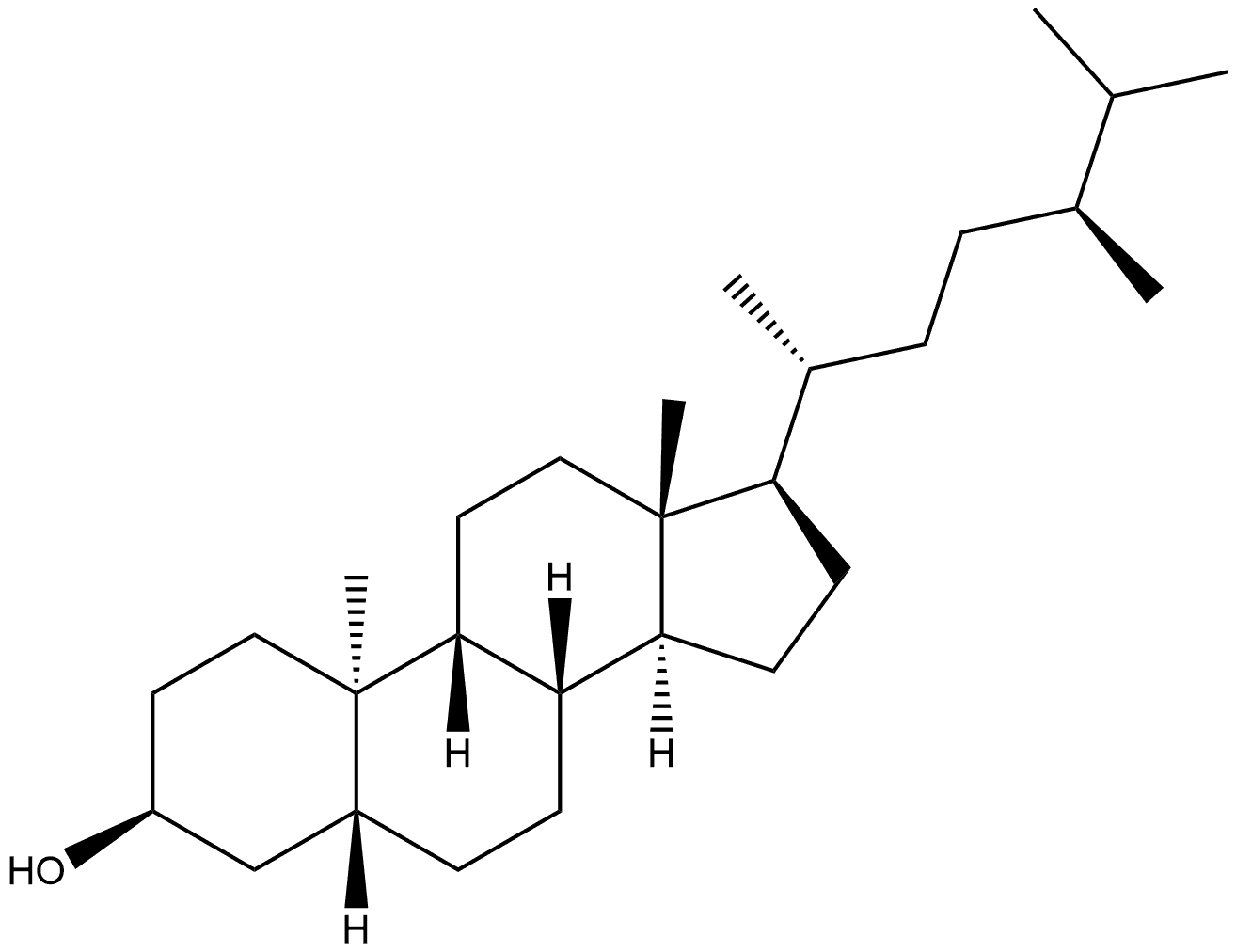 Ergostan-3-ol, (3β,5β,9β,10α)- (9CI) Structural