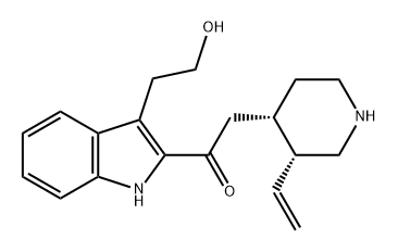 Ethanone, 2-(3-ethenyl-4-piperidinyl)-1-[3-(2-hydroxyethyl)-1H-indol-2-yl]-, cis- (9CI) Structural