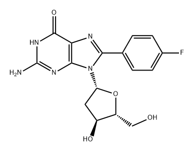 Guanosine, 2'-deoxy-8-(4-fluorophenyl)- (9CI) Structural