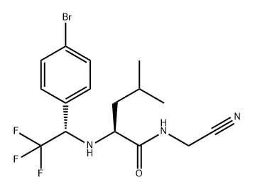 Pentanamide, 2-[[(1S)-1-(4-bromophenyl)-2,2,2-trifluoroethyl]amino]-N-(cyanomethyl)-4-methyl-, (2S)- Structural