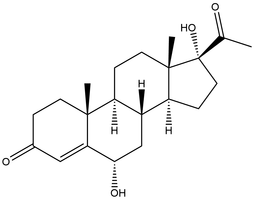 Pregn-4-ene-3,20-dione, 6,17-dihydroxy-, (6α)- Structural