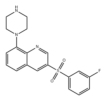 Quinoline, 3-[(3-fluorophenyl)sulfonyl]-8-(1-piperazinyl)- Structural