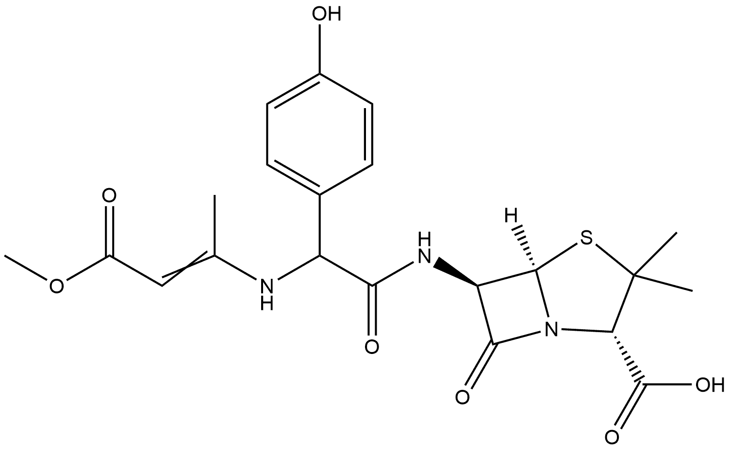 N-(Methyl But-2-enoyl) Amoxicillin Structural