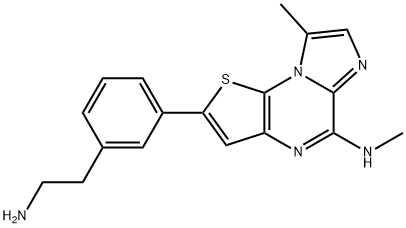 Imidazo[1,2-a]thieno[3,2-e]pyrazin-5-amine, 2-[3-(2-aminoethyl)phenyl]-N,8-dimethyl- Structural
