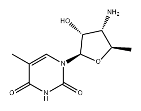 Uridine, 3'-amino-3',5'-dideoxy-5-methyl- Structural