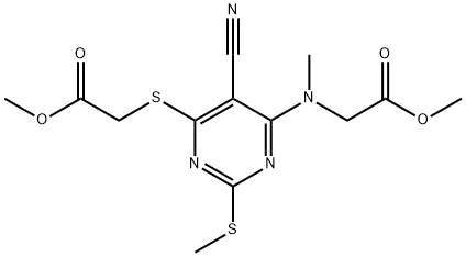 Glycine, N-[5-cyano-6-[(2-methoxy-2-oxoethyl)thio]-2-(methylthio)-4-pyrimidinyl]-N-methyl-, methyl ester Structural