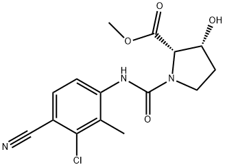L-Proline, 1-[[(3-chloro-4-cyano-2-methylphenyl)amino]carbonyl]-3-hydroxy-, methyl ester, (3R)- Structural