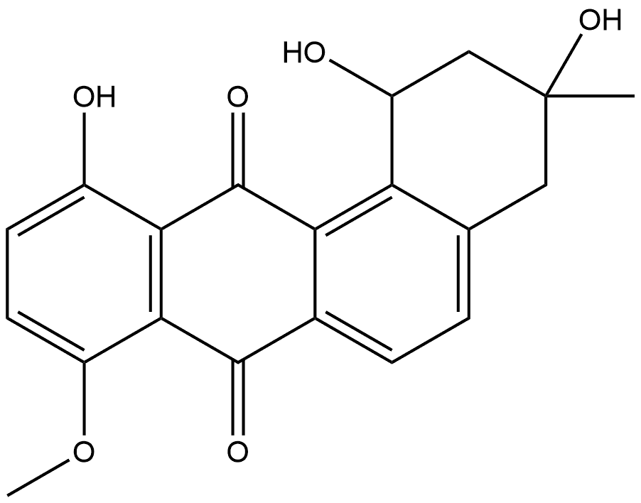 Benz[a]anthracene-7,12-dione, 1,2,3,4-tetrahydro-1,3,11-trihydroxy-8-methoxy-3-methyl-, (+)- Structural