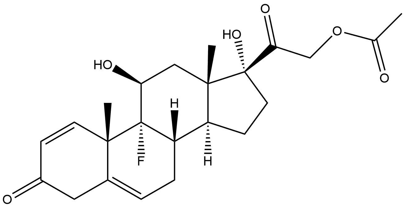 Pregna-1,5-diene-3,20-dione, 21-(acetyloxy)-9-fluoro-11,17-dihydroxy-, (11β)- (9CI) Structural