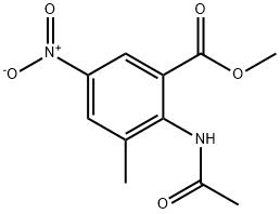 Benzoic acid, 2-(acetylamino)-3-methyl-5-nitro-, methyl ester Structural