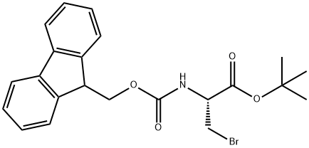 L-Alanine, 3-bromo-N-[(9H-fluoren-9-ylmethoxy)carbonyl]-, 1,1-dimethylethyl ester Structural