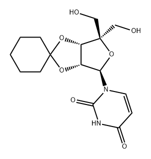 Uridine, 2',3'-O-cyclohexylidene-4'-C-(hydroxymethyl)- Structural
