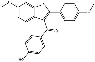 Methanone, (4-hydroxyphenyl)[6-methoxy-2-(4-methoxyphenyl)benzo[b]thien-3-yl]- Structural