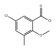 Benzoyl chloride, 5-chloro-2-methoxy-3-methyl- Structural