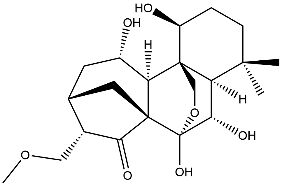 Kauran-15-one, 7,20-epoxy-1,6,7,11-tetrahydroxy-17-methoxy-, (1α,6β,7α,11β)- Structural