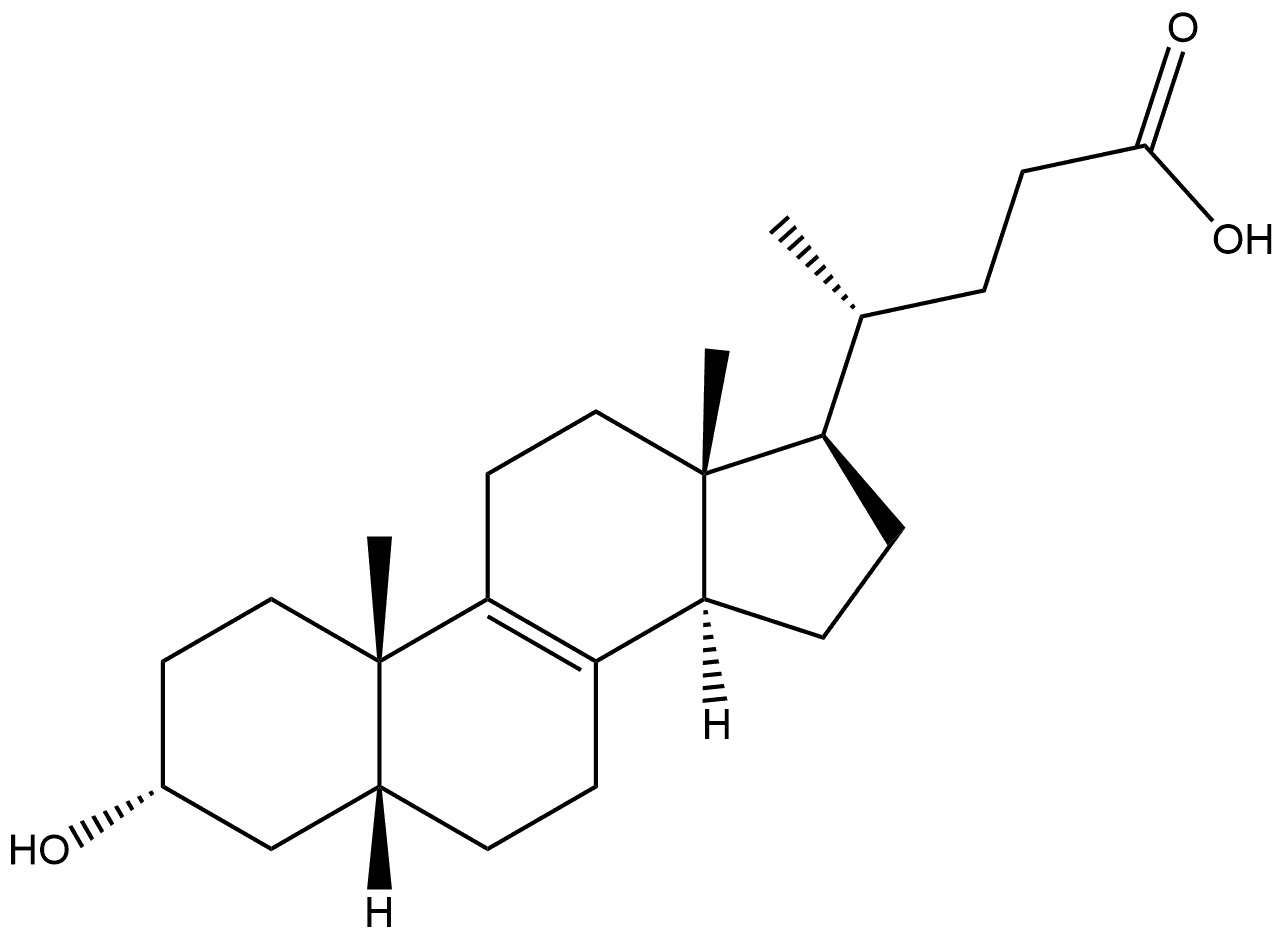 Chol-8-en-24-oic acid, 3-hydroxy-, (3α,5β)- (9CI) Structural