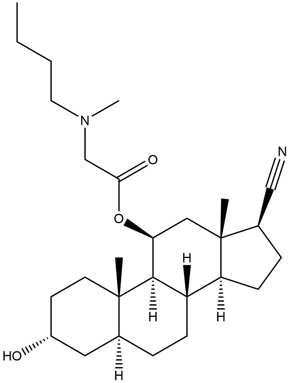Glycine, N-butyl-N-methyl-, (3α,5α,11β,17β)-17-cyano-3-hydroxyandrostan-11-yl ester (9CI) Structural
