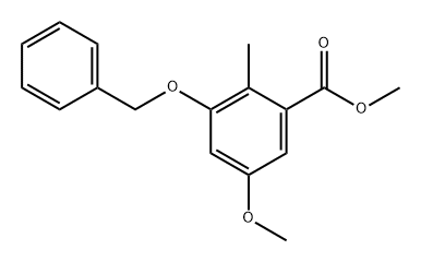 Benzoic acid, 5-methoxy-2-methyl-3-(phenylmethoxy)-, methyl ester Structural
