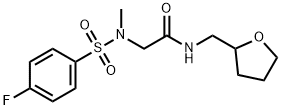 N~2~-[(4-fluorophenyl)sulfonyl]-N~2~-methyl-N-(tetrahydrofuran-2-ylmethyl)glycinamide Structural