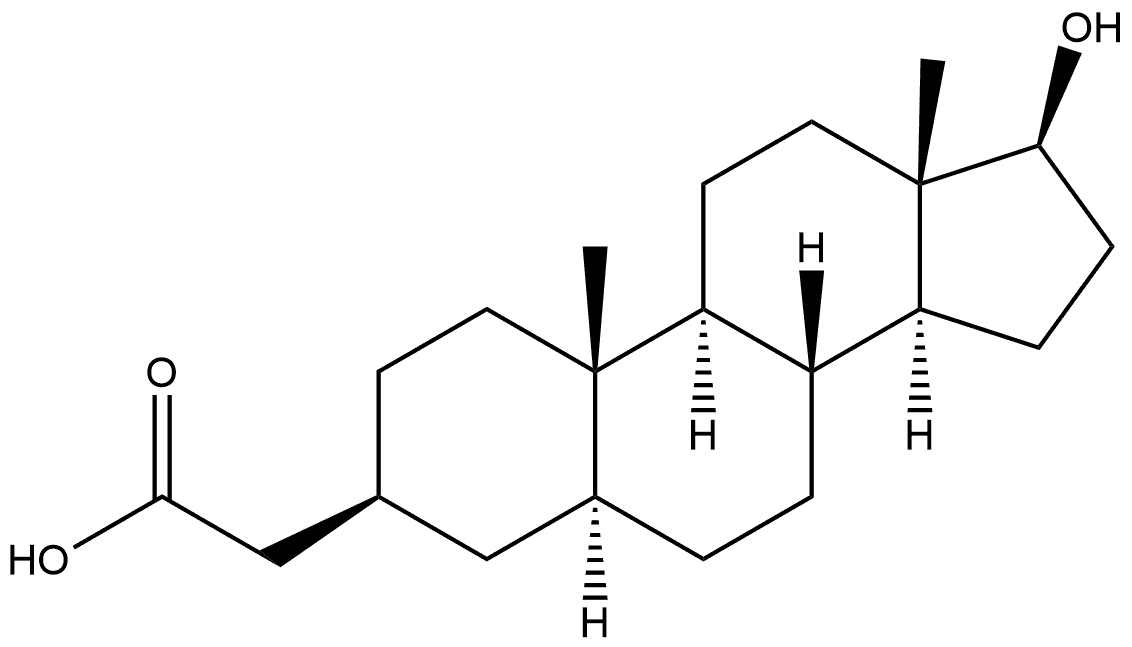 Androstane-3-acetic acid, 17-hydroxy-, (3β,5α,17β)- (9CI) Structural