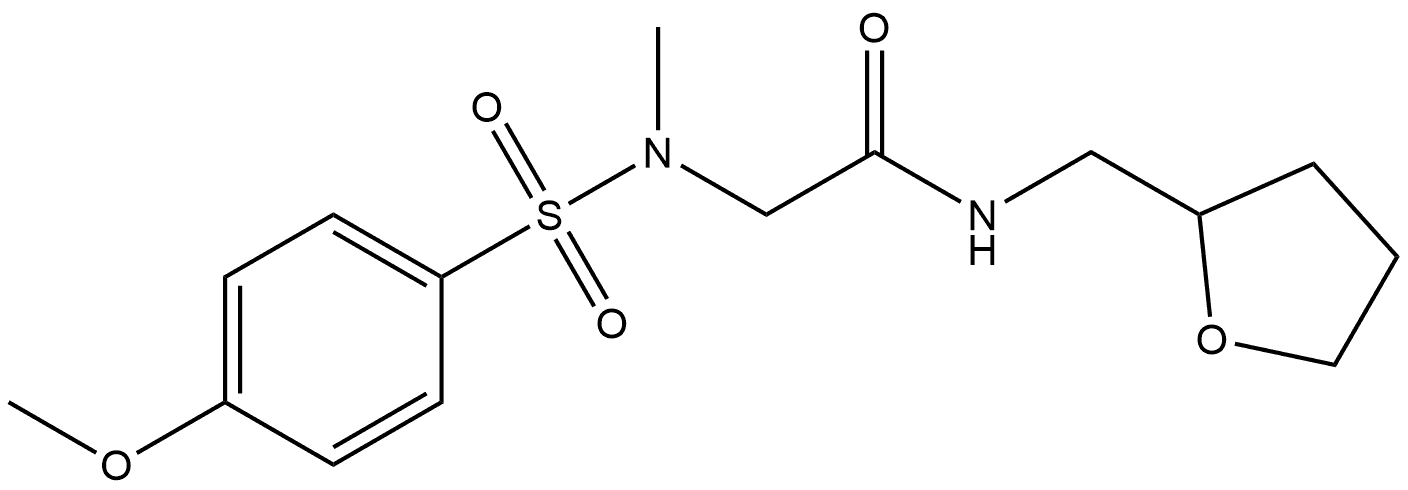 N~2~-[(4-methoxyphenyl)sulfonyl]-N~2~-methyl-N-(tetrahydrofuran-2-ylmethyl)glycinamide Structural