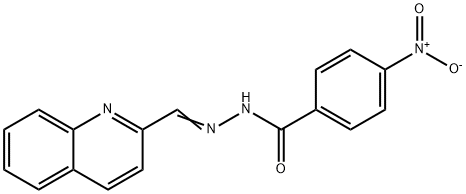 Benzoic acid, 4-nitro-, 2-(2-quinolinylmethylene)hydrazide Structural