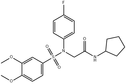 N-cyclopentyl-N~2~-[(3,4-dimethoxyphenyl)sulfonyl]-N~2~-(4-fluorophenyl)glycinamide Structural