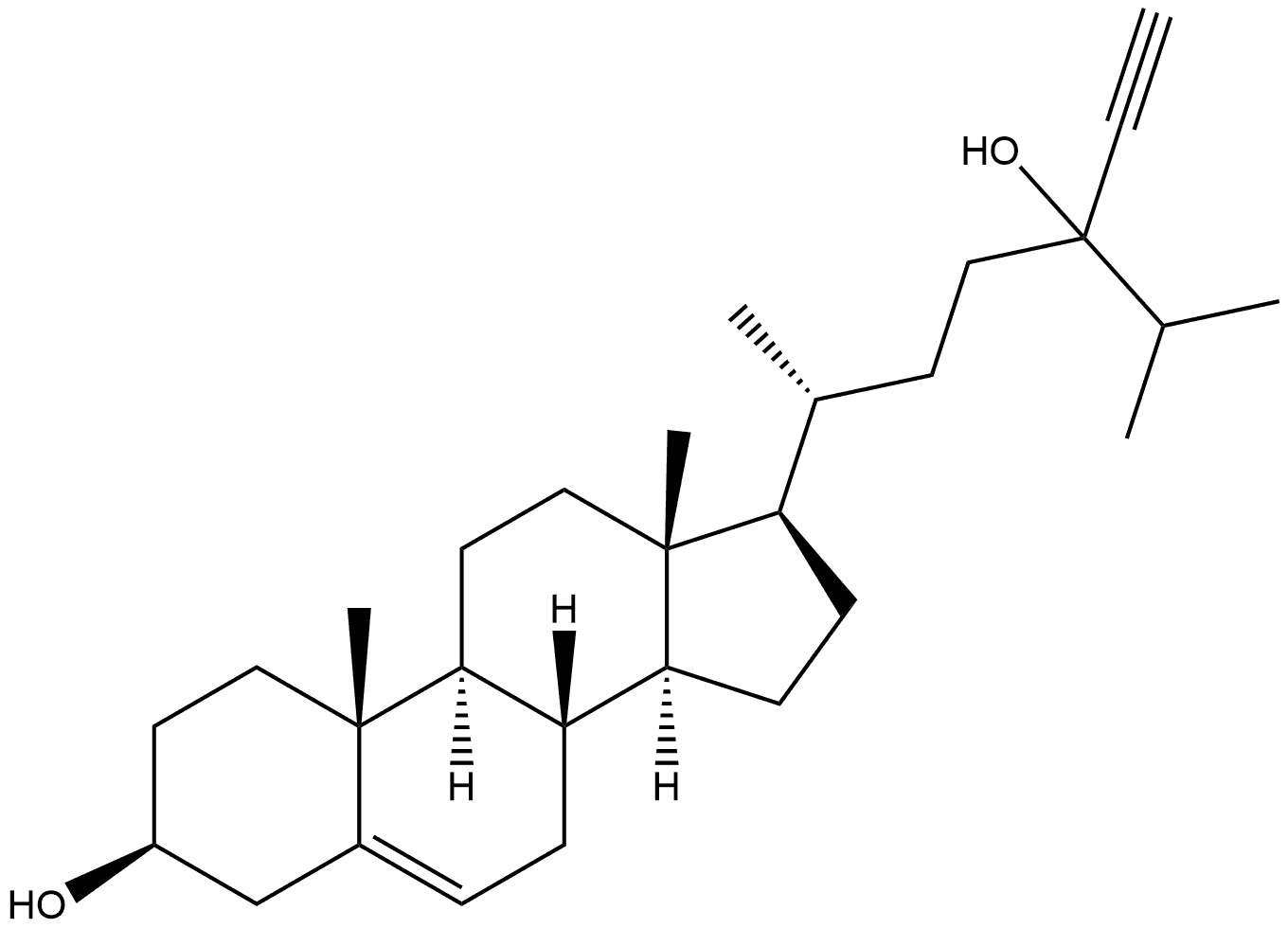 Stigmast-5-en-28-yne-3,24-diol, (3β,24ξ)- (9CI) Structural