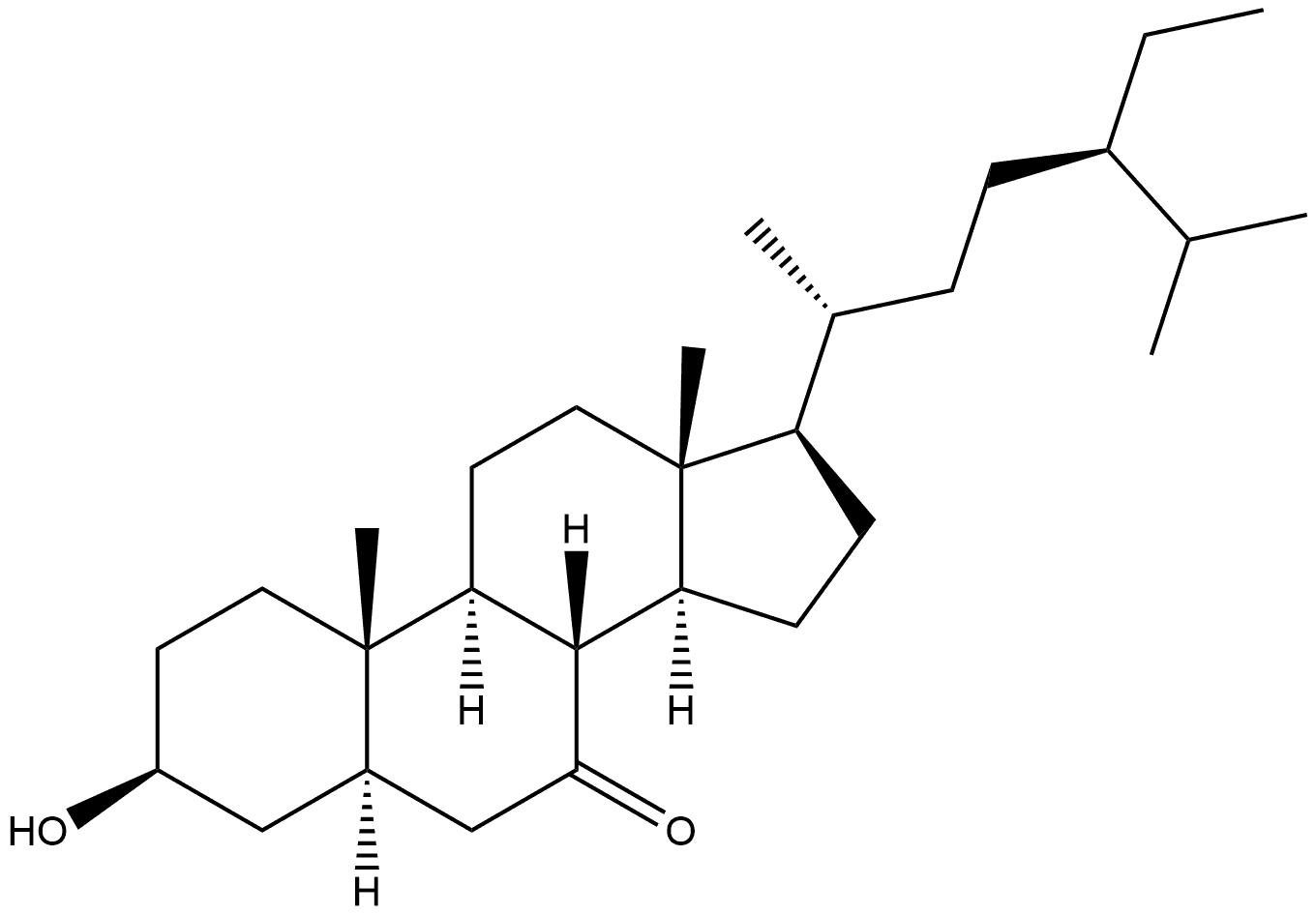Stigmastan-7-one, 3-hydroxy-, (3β,5α)- Structural