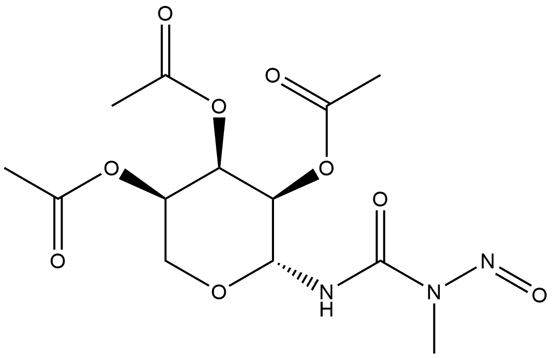 Urea, N-methyl-N-nitroso-N'-(2,3,4-tri-O-acetyl-β-D-ribopyranosyl)- Structural