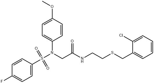 N-{2-[(2-chlorobenzyl)sulfanyl]ethyl}-N~2~-[(4-fluorophenyl)sulfonyl]-N~2~-(4-methoxyphenyl)glycinamide Structural