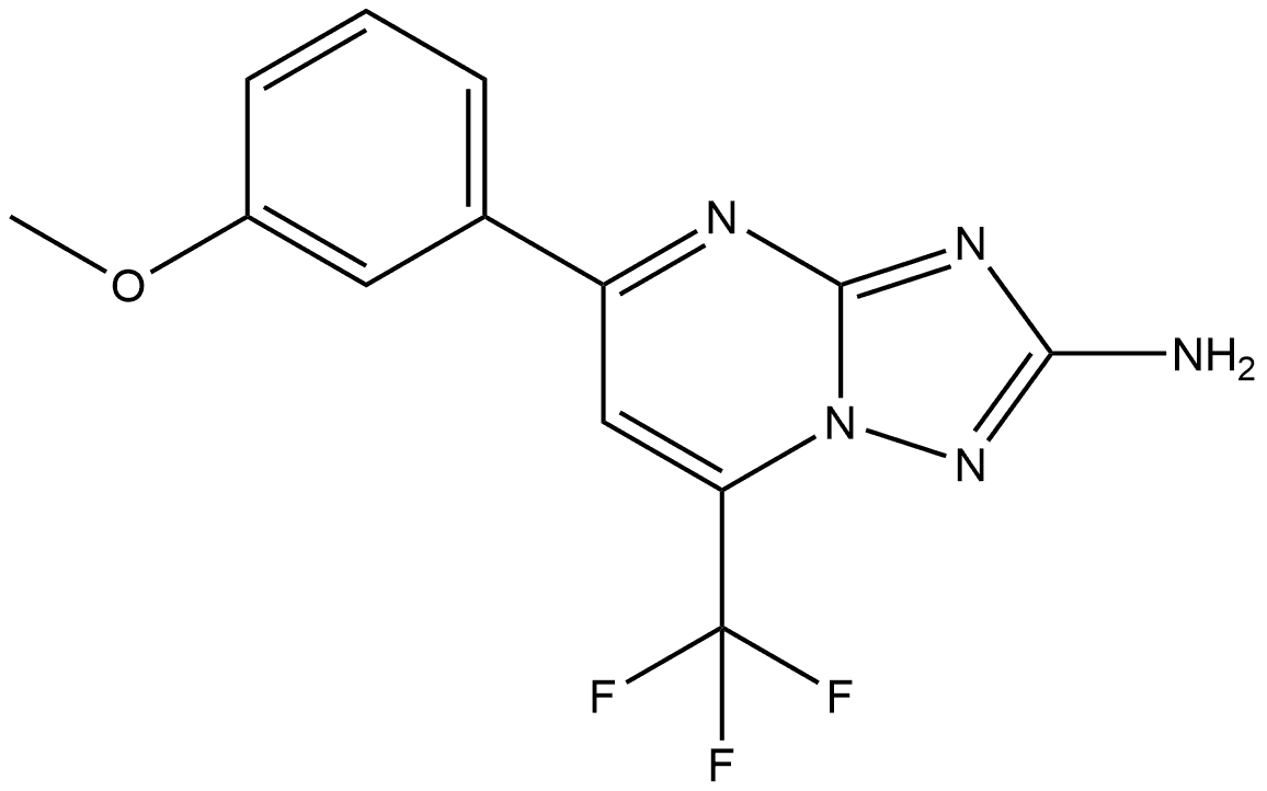 5-(3-Methoxyphenyl)-7-(trifluoromethyl)[1,2,4]triazolo[1,5-a]pyrimidin-2-amine Structural