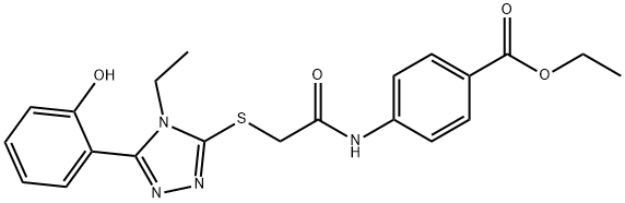 Ethyl 4-[({[4-ethyl-5-(2-hydroxyphenyl)-4H-1,2,4-triazol-3-yl]sulfanyl}acetyl)amino]benzoate Structural