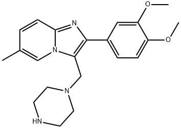 Imidazo[1,2-a]pyridine, 2-(3,4-dimethoxyphenyl)-6-methyl-3-(1-piperazinylmethyl)- Structural