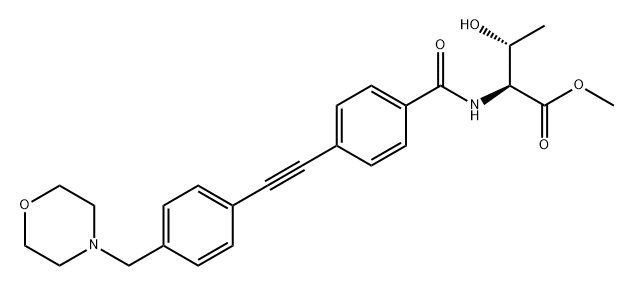 L-Threonine, N-[4-[2-[4-(4-morpholinylmethyl)phenyl]ethynyl]benzoyl]-, methyl ester Structural