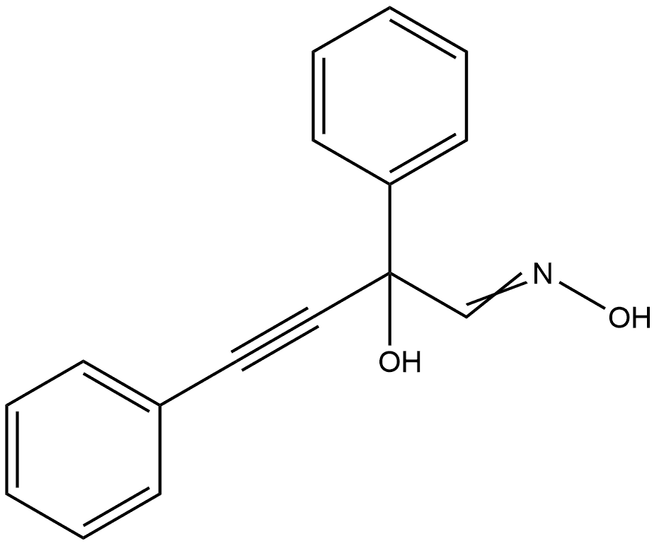Benzeneacetaldehyde, α-hydroxy-α-(2-phenylethynyl)-, oxime Structural