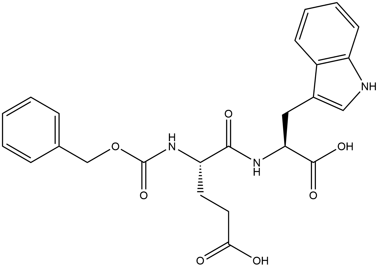 (4S)-5-[[(1S)-1-carboxy-2-(1H-indol-3-yl)ethyl]amino]-5-oxo-4-(phenylmethoxycarbonylamino)pentanoic acid Structural