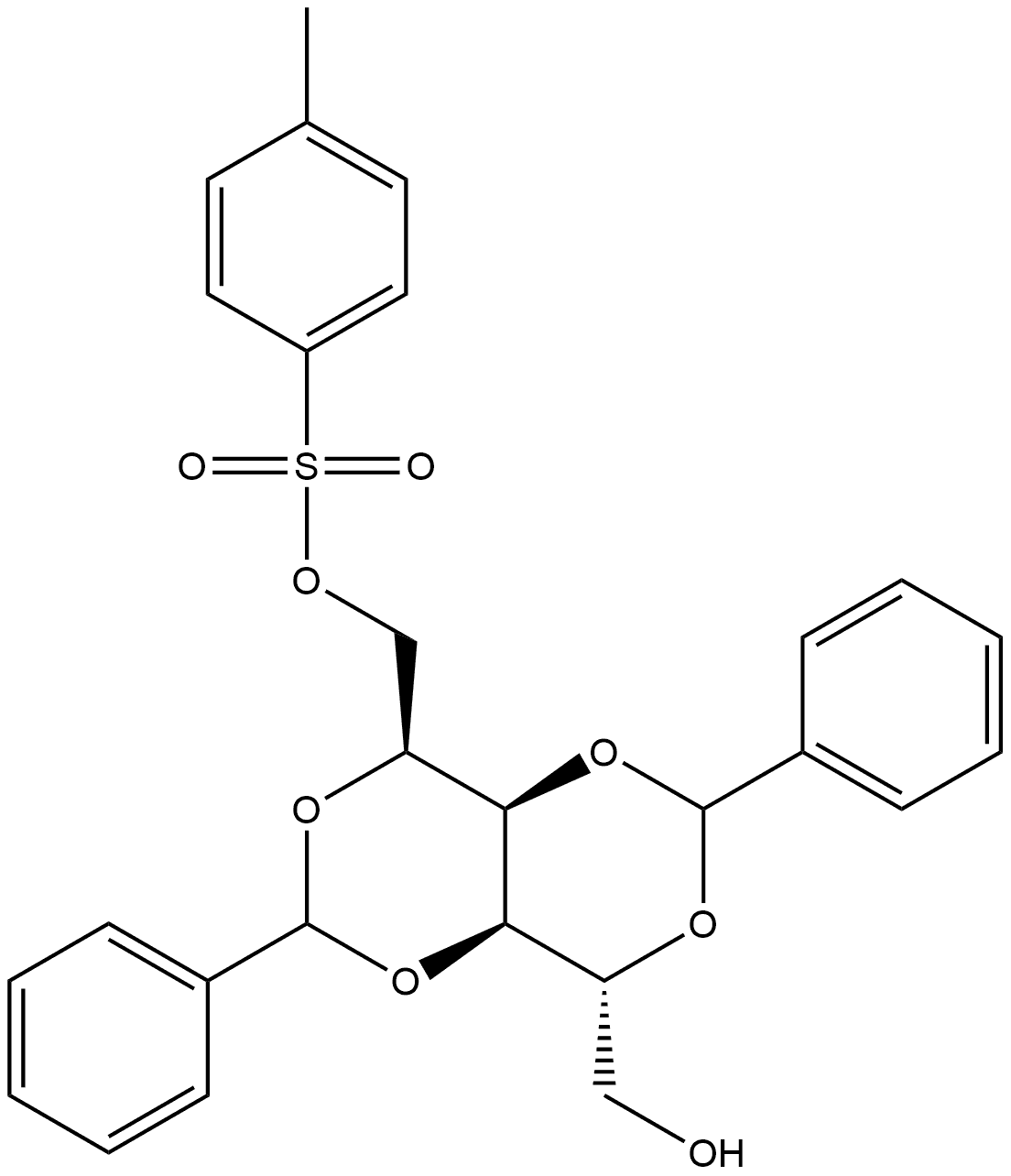 Glucitol, 2,4:3,5-di-O-benzylidene-, p-toluenesulfonate, D- (8CI) Structural