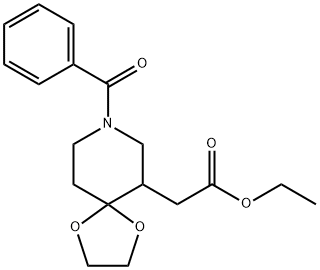 Ethyl 2-(8-benzoyl-1,4-dioxa-8-azaspiro[4.5]decan-6-yl)acetate Structural