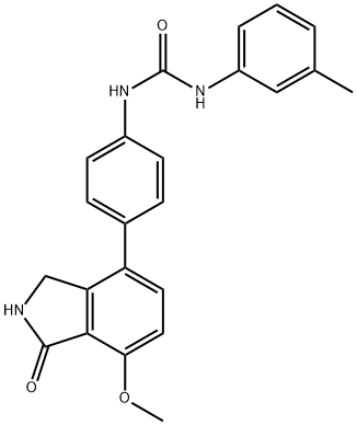 Urea, N-[4-(2,3-dihydro-7-methoxy-1-oxo-1H-isoindol-4-yl)phenyl]-N'-(3-methylphenyl)- Structural