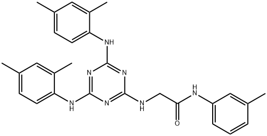 N~2~-{4,6-bis[(2,4-dimethylphenyl)amino]-1,3,5-triazin-2-yl}-N-(3-methylphenyl)glycinamide Structural