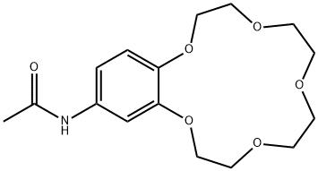 Acetamide, N-(2,3,5,6,8,9,11,12-octahydro-1,4,7,10,13-benzopentaoxacyclopentadecin-15-yl)- Structural